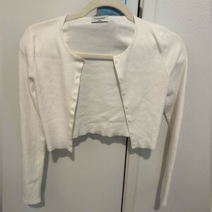 Aritzia Sunday Best 2XS White Button Up Long Sleeve Cardigan